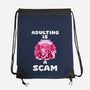 Adulting Is A Scam-None-Drawstring-Bag-FunkVampire