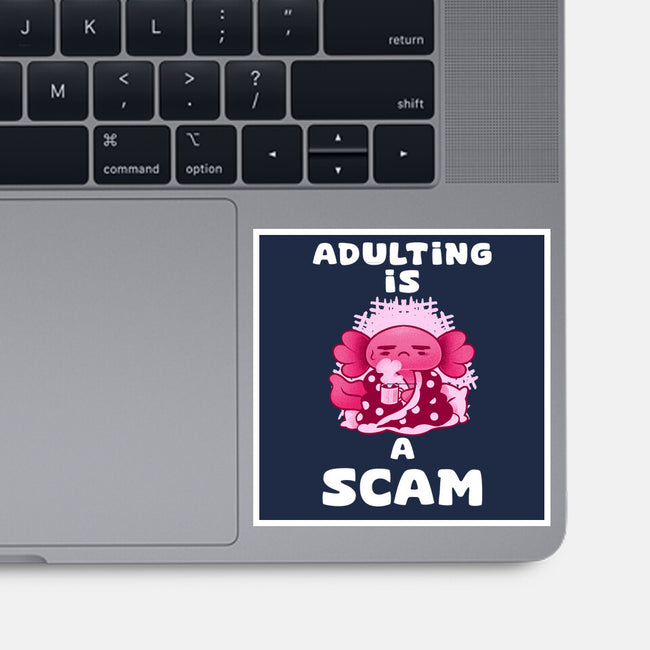 Adulting Is A Scam-None-Glossy-Sticker-FunkVampire