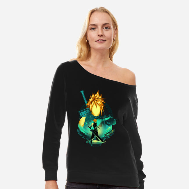 Midgar Mercenary-Womens-Off Shoulder-Sweatshirt-hypertwenty