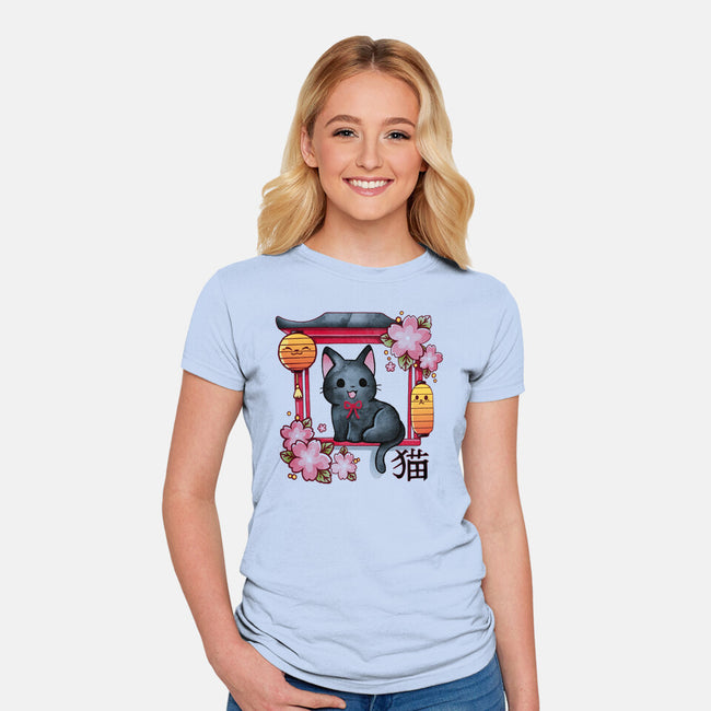 Japan Kitten-Womens-Fitted-Tee-Vallina84