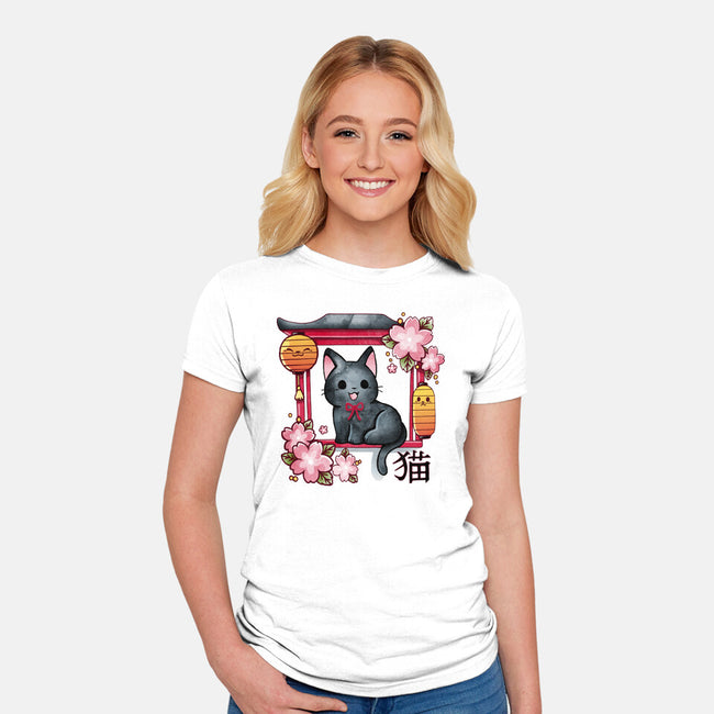 Japan Kitten-Womens-Fitted-Tee-Vallina84