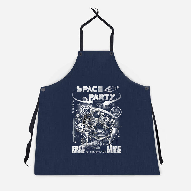 Space Party-Unisex-Kitchen-Apron-fanfabio