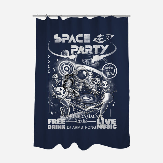 Space Party-None-Polyester-Shower Curtain-fanfabio