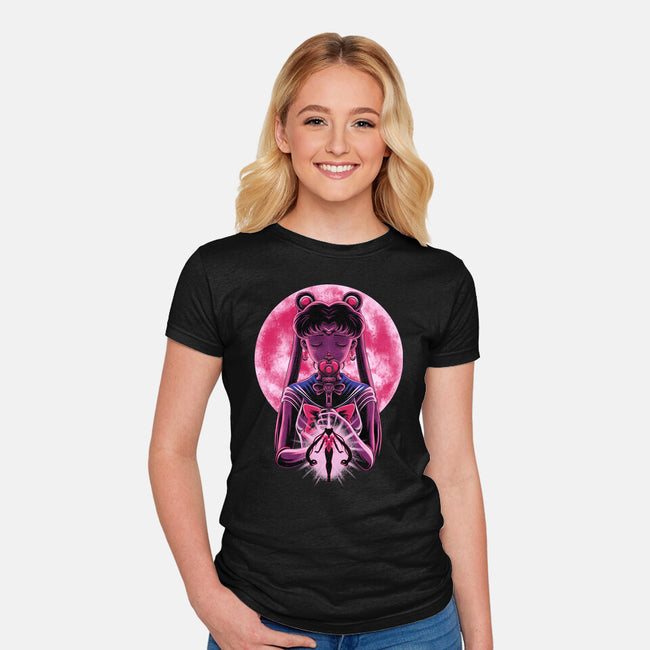 Heart Moon Wand-Womens-Fitted-Tee-rmatix