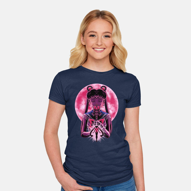 Heart Moon Wand-Womens-Fitted-Tee-rmatix