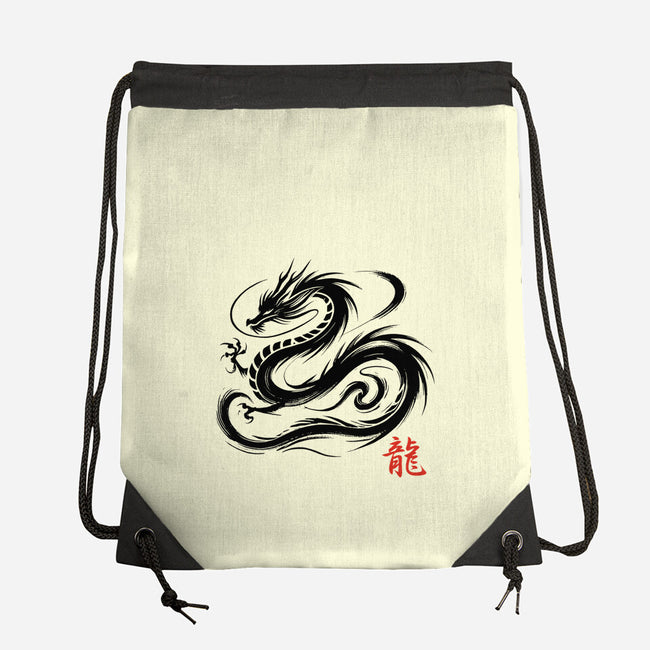Dragon Ink Brush-None-Drawstring-Bag-fanfabio