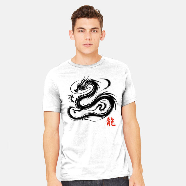 Dragon Ink Brush-Mens-Heavyweight-Tee-fanfabio