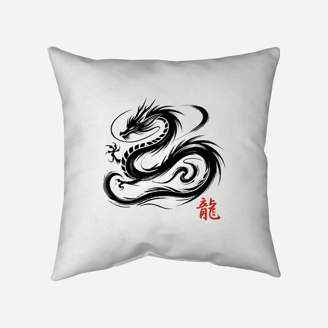 Dragon Ink Brush-None-Removable Cover w Insert-Throw Pillow-fanfabio