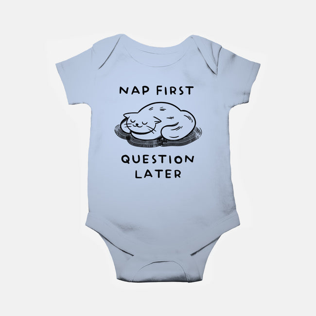 Nap First Question Later-Baby-Basic-Onesie-FunkVampire