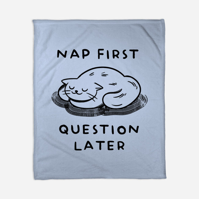 Nap First Question Later-None-Fleece-Blanket-FunkVampire