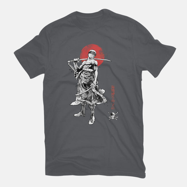 Pirate Hunter Sumi-e-Womens-Fitted-Tee-Astrobot Invention