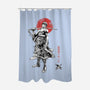 Pirate Hunter Sumi-e-None-Polyester-Shower Curtain-Astrobot Invention