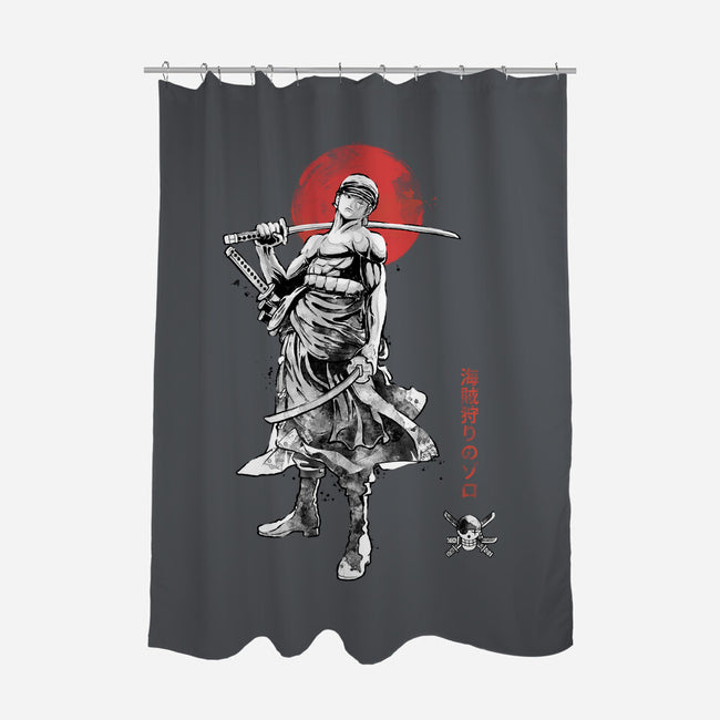 Pirate Hunter Sumi-e-None-Polyester-Shower Curtain-Astrobot Invention