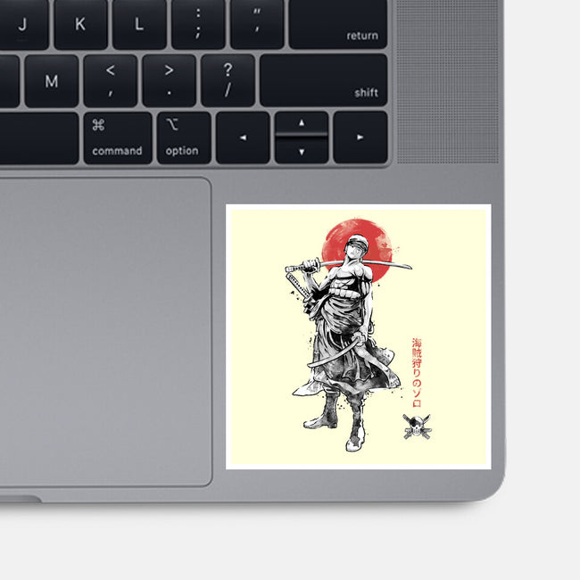 Pirate Hunter Sumi-e-None-Glossy-Sticker-Astrobot Invention