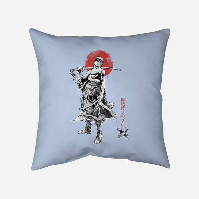 Pirate Hunter Sumi-e-None-Removable Cover w Insert-Throw Pillow-Astrobot Invention