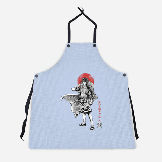 Straw Hat Captain Sumi-e-Unisex-Kitchen-Apron-Astrobot Invention