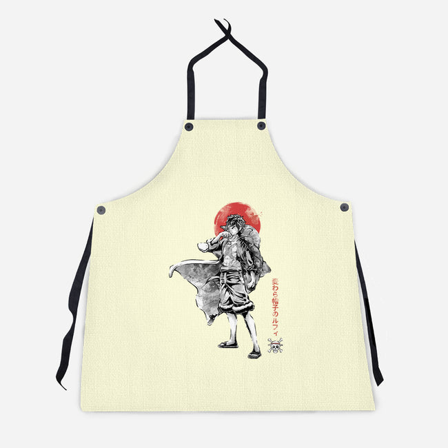 Straw Hat Captain Sumi-e-Unisex-Kitchen-Apron-Astrobot Invention