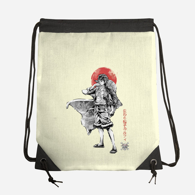 Straw Hat Captain Sumi-e-None-Drawstring-Bag-Astrobot Invention