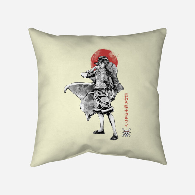 Straw Hat Captain Sumi-e-None-Removable Cover w Insert-Throw Pillow-Astrobot Invention