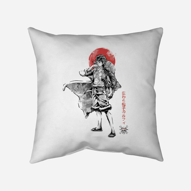 Straw Hat Captain Sumi-e-None-Removable Cover w Insert-Throw Pillow-Astrobot Invention