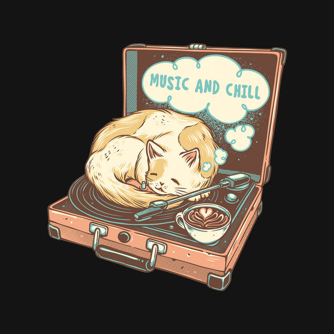 Music And Chill Cat-None-Polyester-Shower Curtain-glitchygorilla