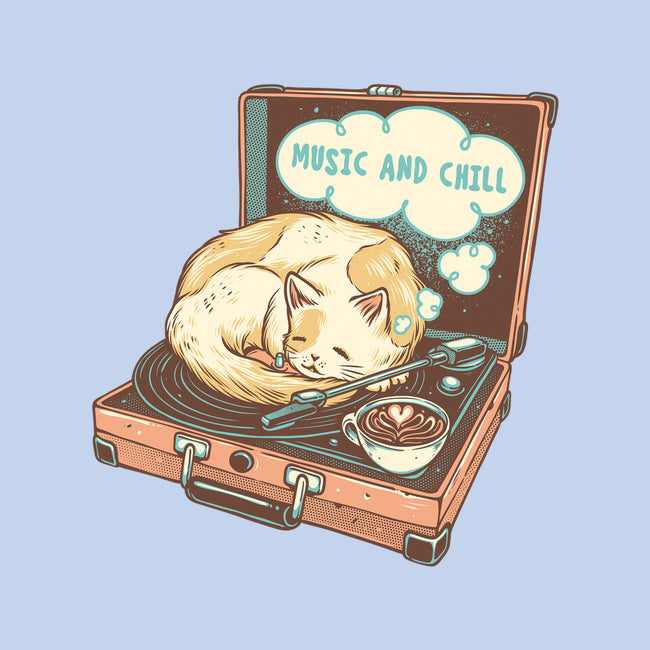 Music And Chill Cat-None-Fleece-Blanket-glitchygorilla