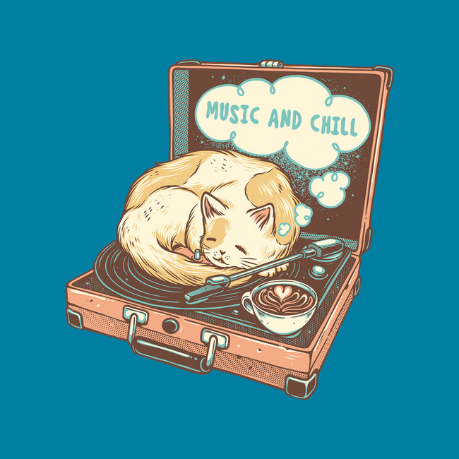 Music And Chill Cat-Womens-Fitted-Tee-glitchygorilla