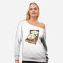 Music And Chill Cat-Womens-Off Shoulder-Sweatshirt-glitchygorilla