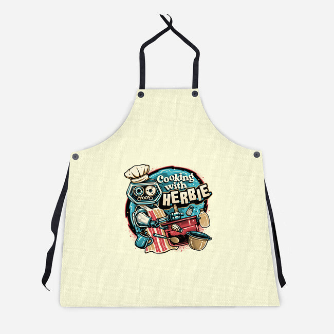 Cooking With Herbie-Unisex-Kitchen-Apron-glitchygorilla