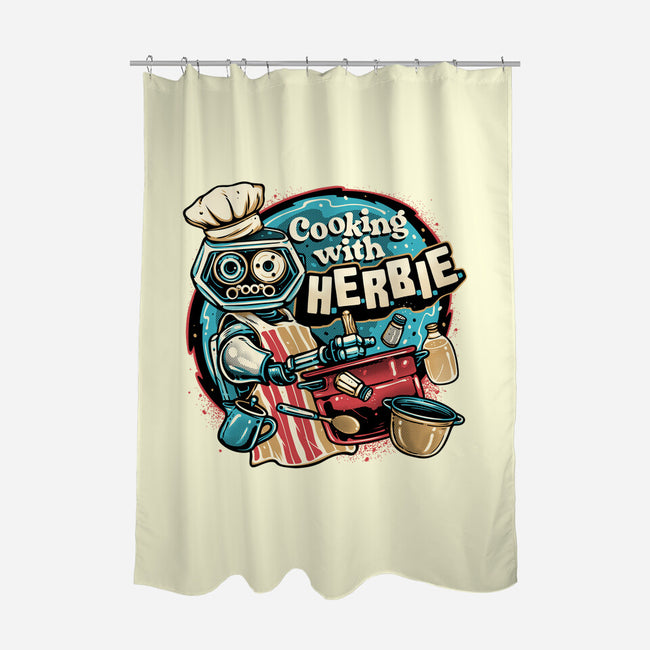 Cooking With Herbie-None-Polyester-Shower Curtain-glitchygorilla