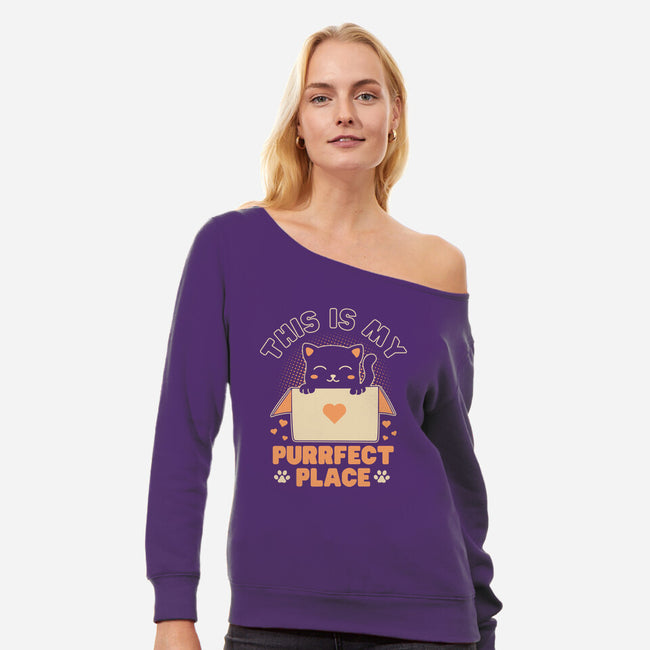 Purrfect Place-Womens-Off Shoulder-Sweatshirt-brunopires