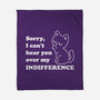 Cat Indifference-None-Fleece-Blanket-Studio Mootant