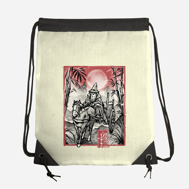 The Grey Traveler-None-Drawstring-Bag-glitchygorilla