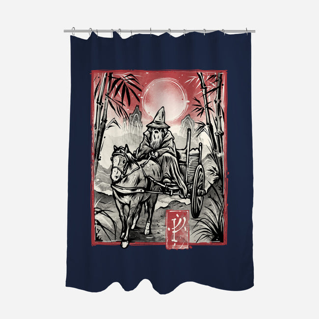 The Grey Traveler-None-Polyester-Shower Curtain-glitchygorilla