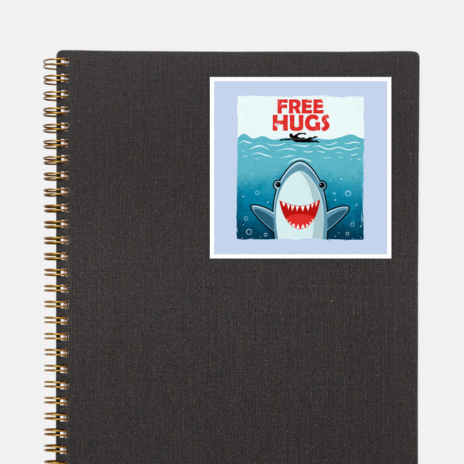 Free Shark Hugs-None-Glossy-Sticker-erion_designs