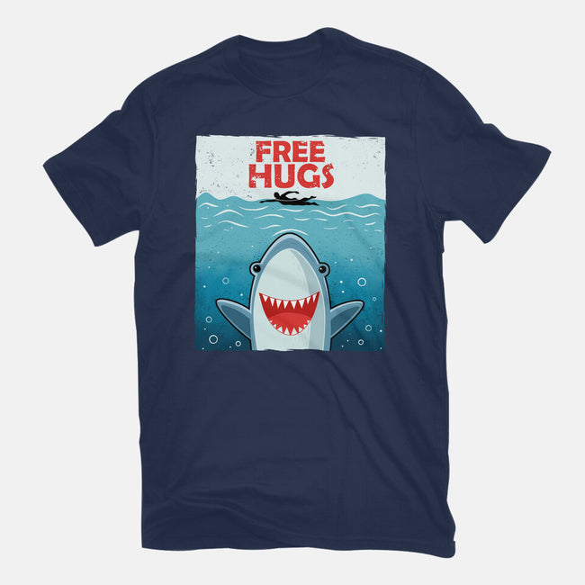 Free Shark Hugs-Unisex-Basic-Tee-erion_designs