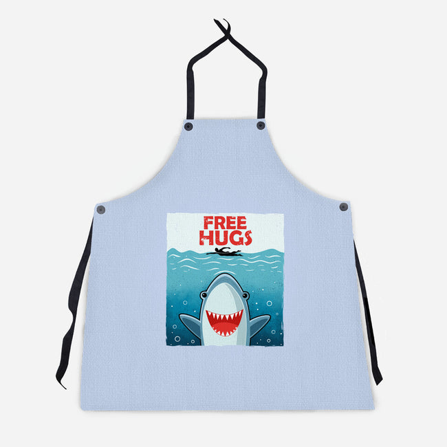 Free Shark Hugs-Unisex-Kitchen-Apron-erion_designs