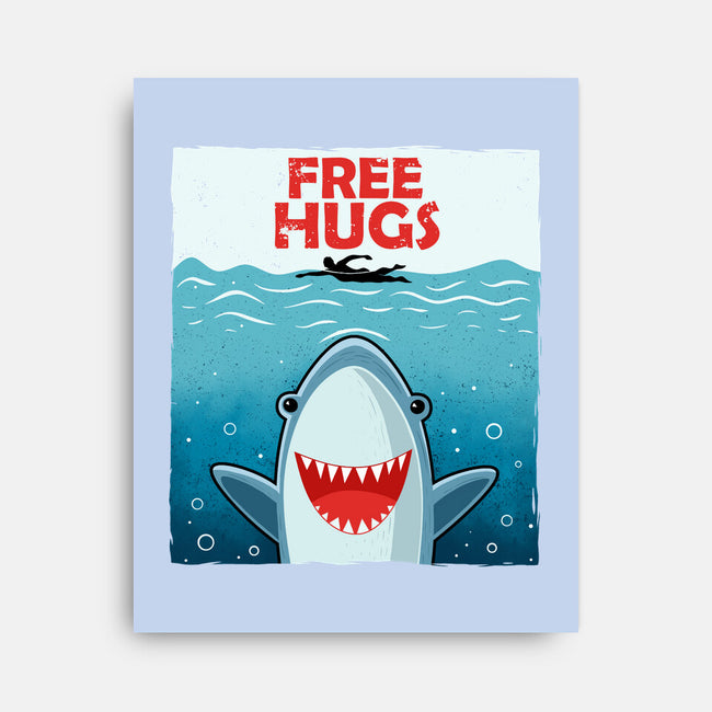 Free Shark Hugs-None-Stretched-Canvas-erion_designs