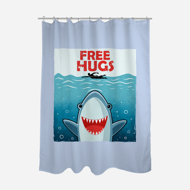 Free Shark Hugs-None-Polyester-Shower Curtain-erion_designs