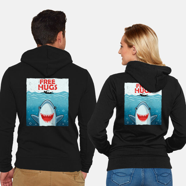 Free Shark Hugs-Unisex-Zip-Up-Sweatshirt-erion_designs