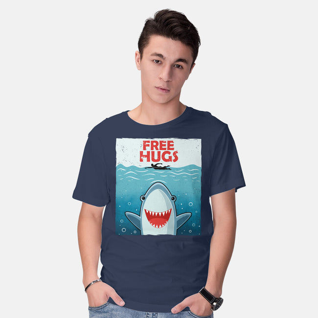 Free Shark Hugs-Mens-Basic-Tee-erion_designs