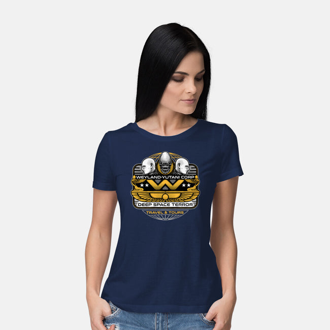 Deep Space Terror-Womens-Basic-Tee-momma_gorilla