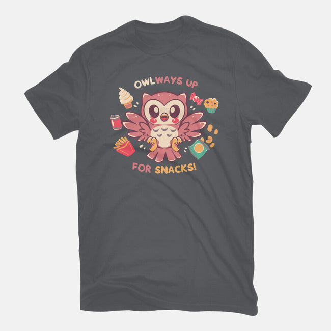 OWLways Up For Snacks-Womens-Basic-Tee-TechraNova