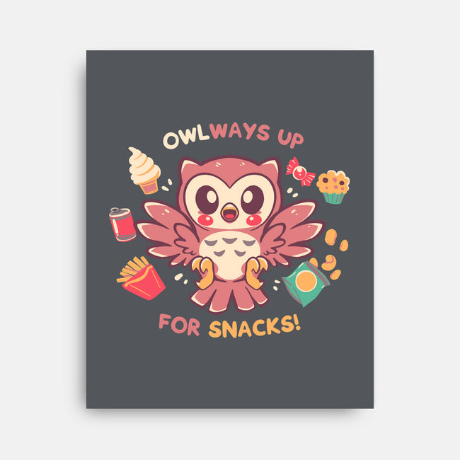 OWLways Up For Snacks-None-Stretched-Canvas-TechraNova