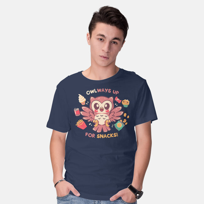 OWLways Up For Snacks-Mens-Basic-Tee-TechraNova