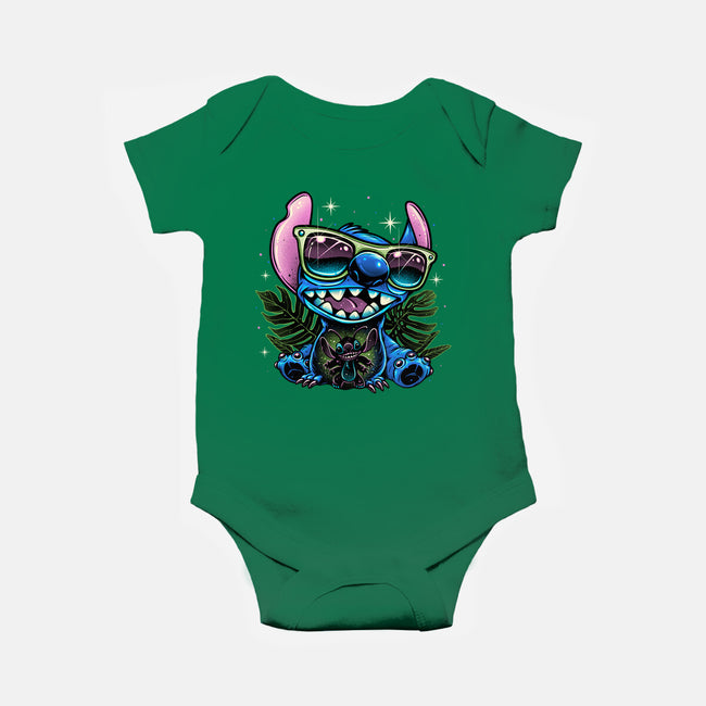 Tropical Visitor-Baby-Basic-Onesie-momma_gorilla