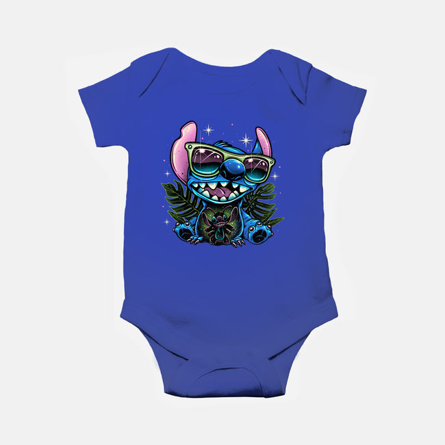 Tropical Visitor-Baby-Basic-Onesie-momma_gorilla