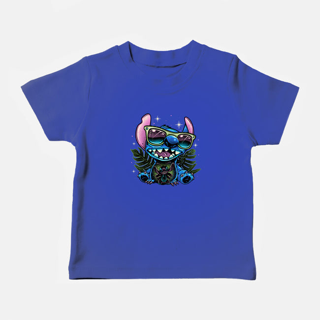 Tropical Visitor-Baby-Basic-Tee-momma_gorilla