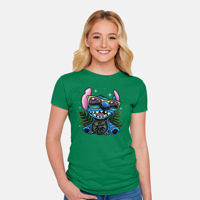 Tropical Visitor-Womens-Fitted-Tee-momma_gorilla