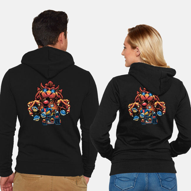 Against The Final Boss-Unisex-Zip-Up-Sweatshirt-momma_gorilla